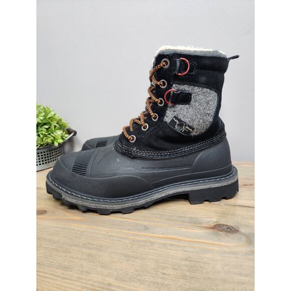 Woolrich Fully Wooly Boots Mens 9 Black Sherpa Lined Boots Lace Up Snow Winter main image 4